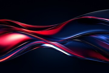 Dynamic tech-inspired abstract wave with red and blue light connections