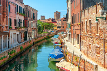 Narrow canal in Venice, Italy