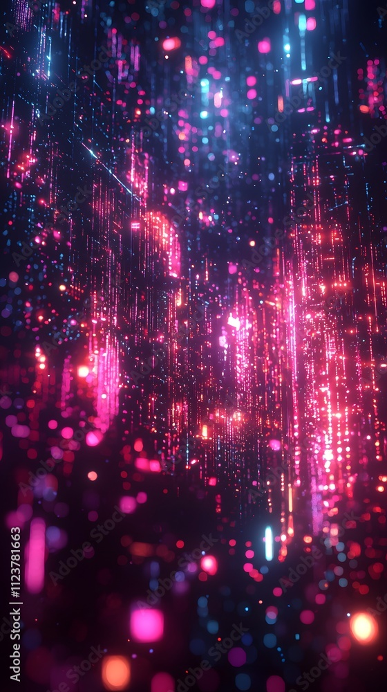 Canvas Prints glowing high-tech circuitry of neon pink and teal forming dynamic arrows and patterns on a futuristi