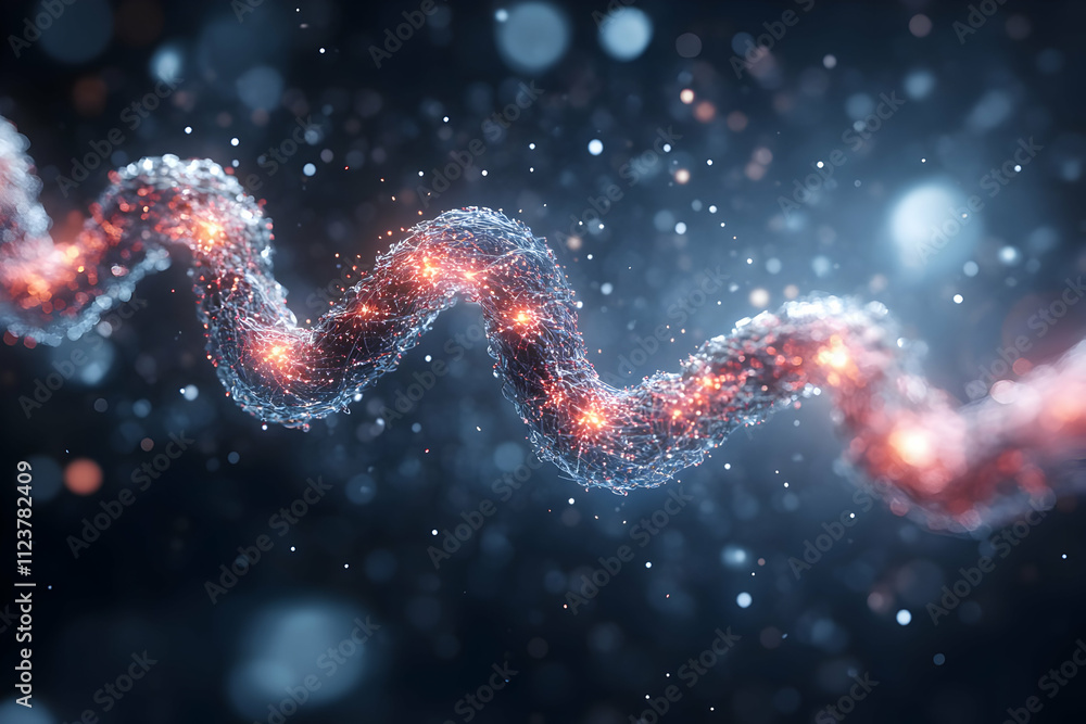 Aufkleber glowing helix structure, abstract 3d rendering.