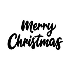 Fototapeta premium Merry Christmas text, on white background. Perfect for print, posters, flyers, t-shirts, cards.