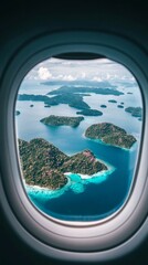 Island Hopping Adventure: Breathtaking Aerial View from Plane Window