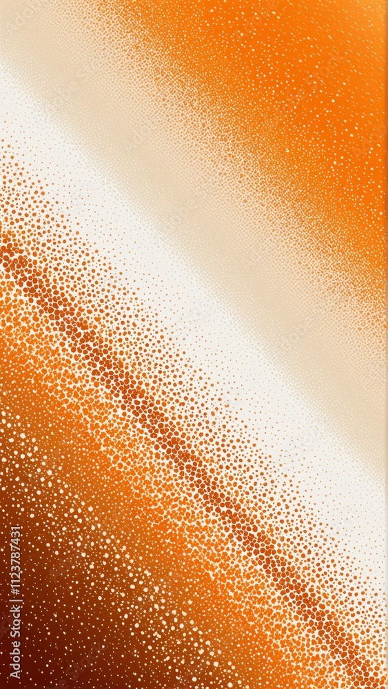 Poster Vibrant orange gradient with dynamic abstract dot pattern