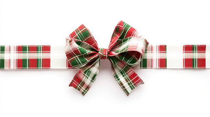 Festive Red Green Plaid Ribbon Bow  Christmas Gift Wrap  Holiday Decoration