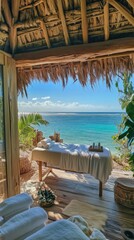 Obraz premium Beachfront Spa Relaxation in a Tropical Paradise