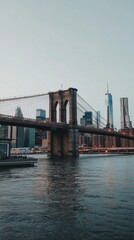Fototapeta premium Brooklyn Bridge Cityscape at Dusk