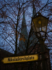 old lanp and church
