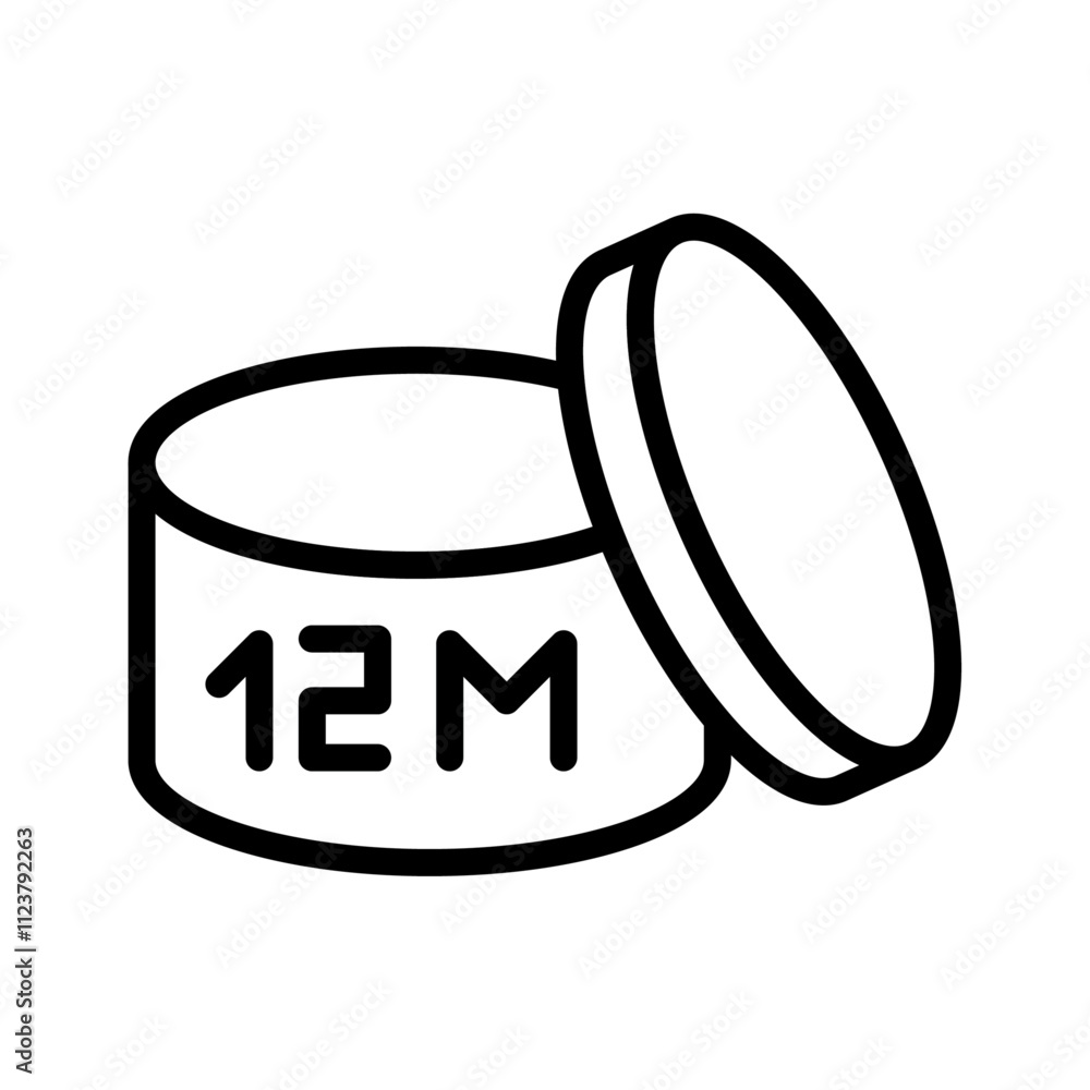 Poster 12m Icon Outline vector for web ui