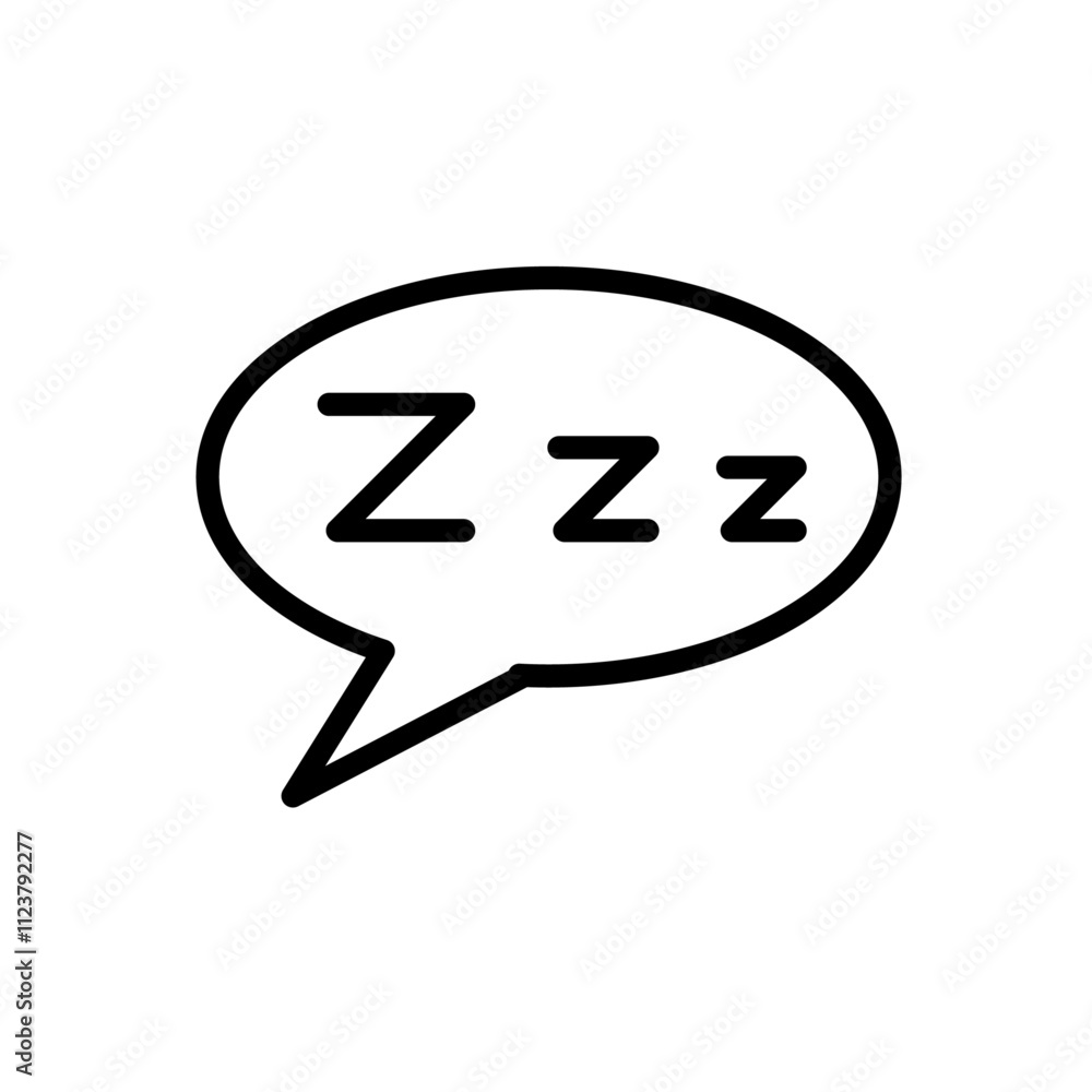 Poster Zzz icon Outline vector for web ui