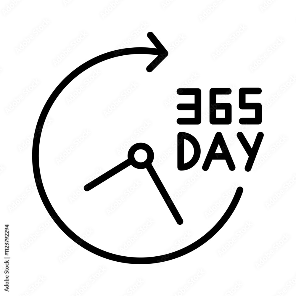 Poster 365 day Icon Outline vector for web ui