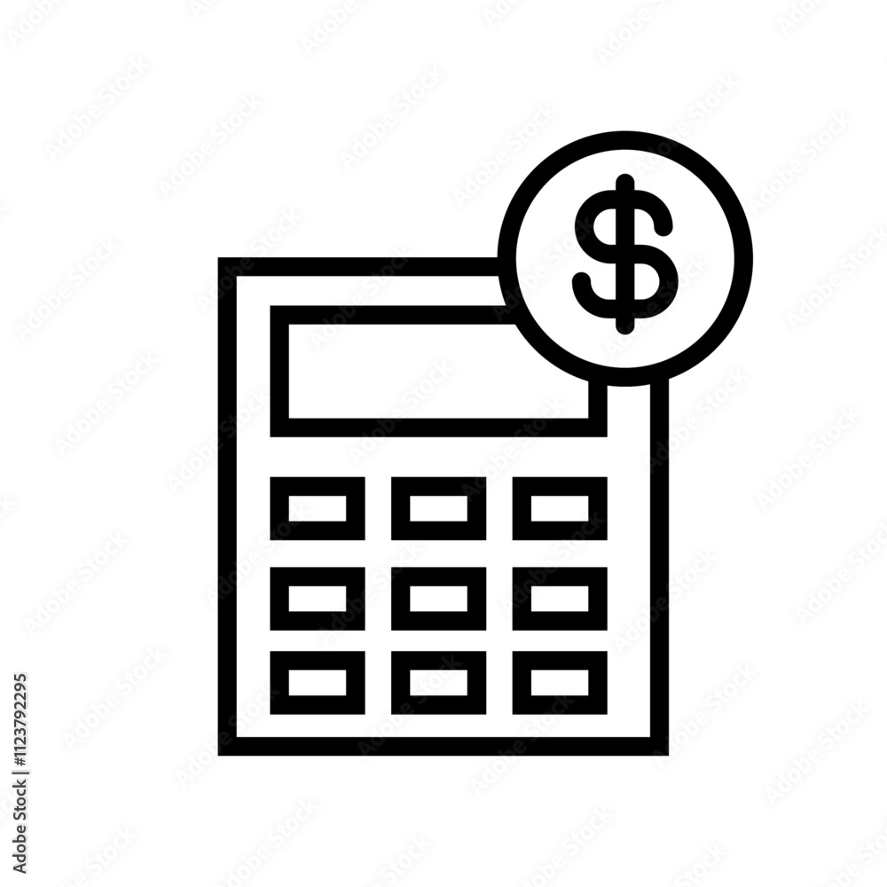 Aufkleber Accounting icon Outline vector for web ui