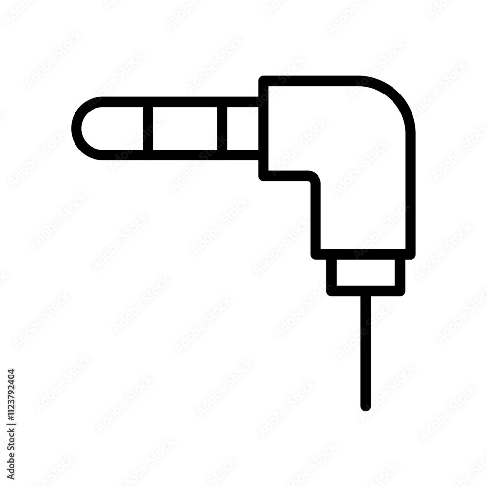 Poster Audio Cable icon Outline vector for web ui