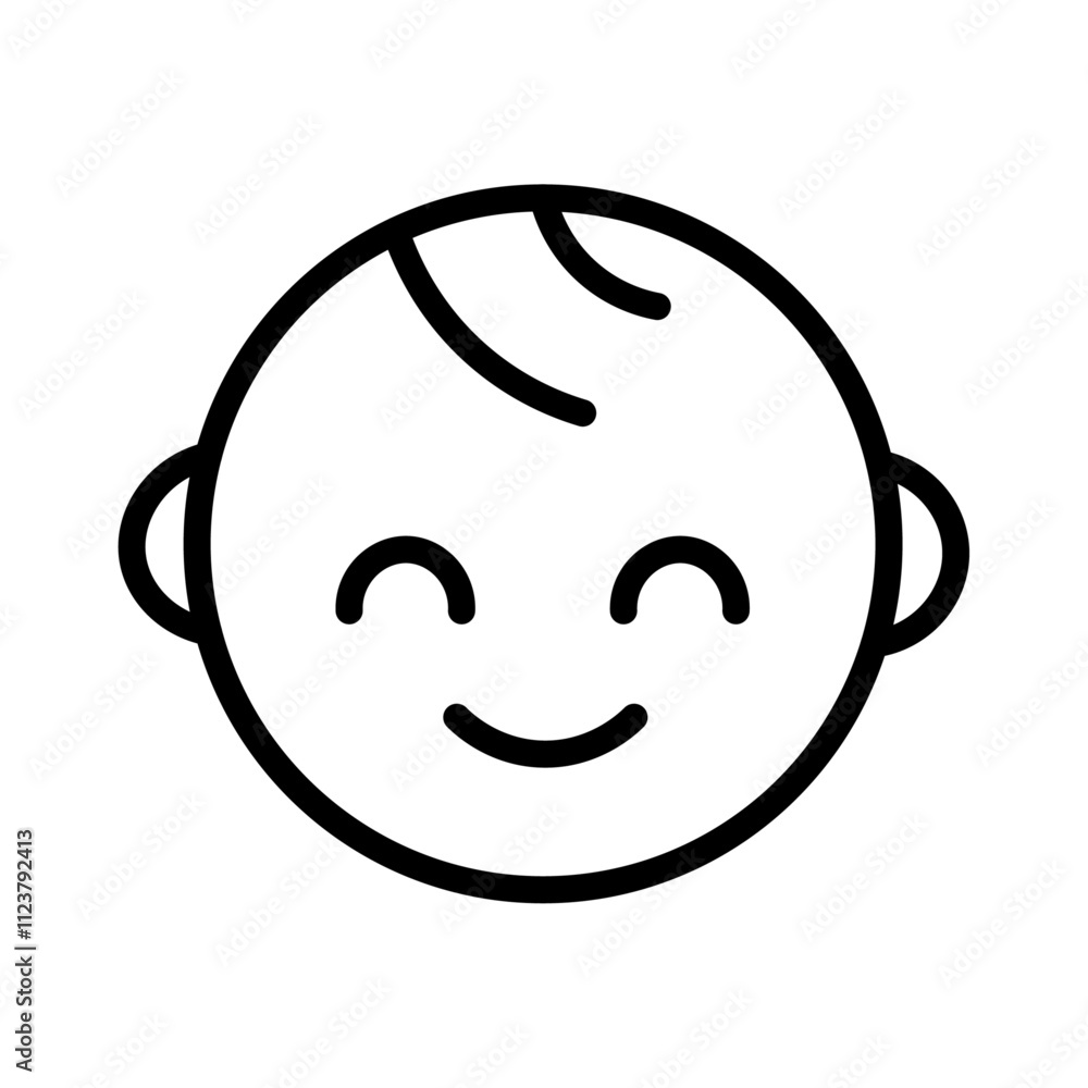 Poster Baby icon Outline vector for web ui