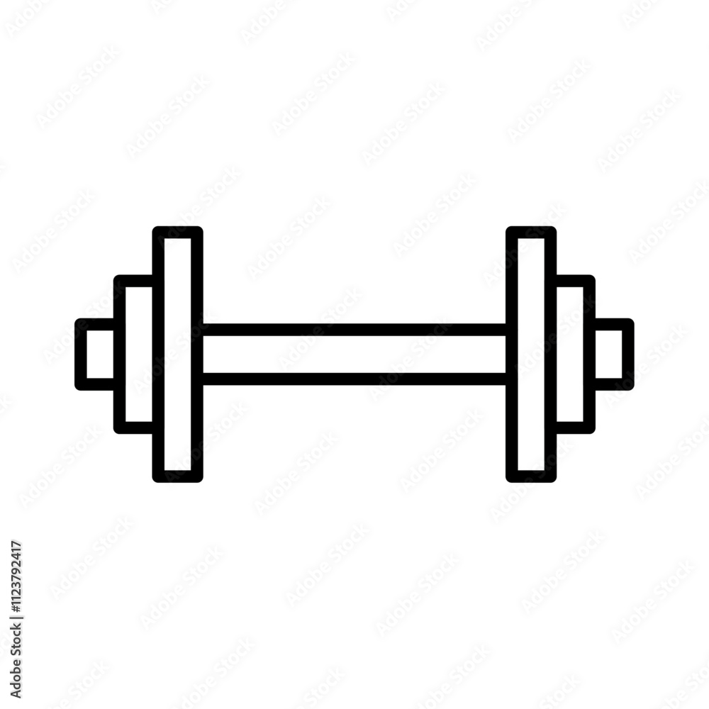 Aufkleber barbell icon Outline vector for web ui