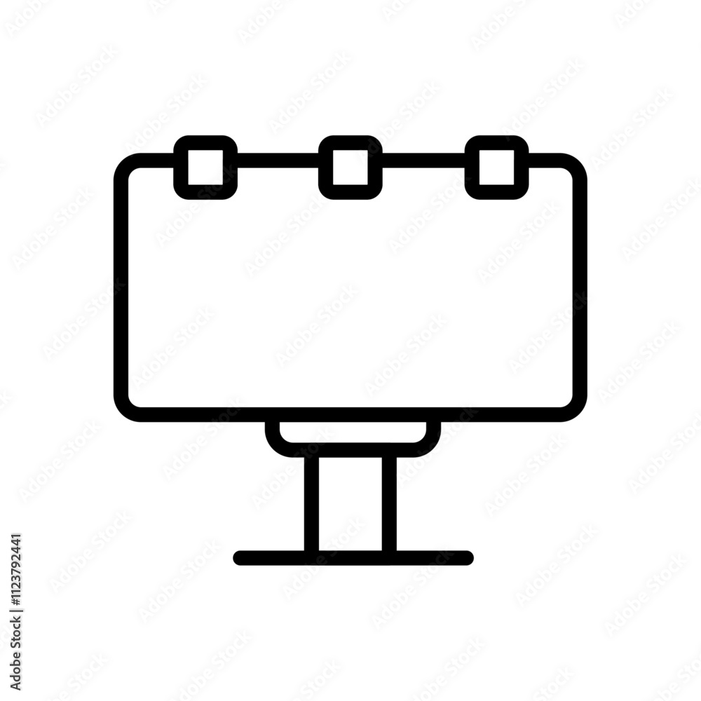Poster billboard icon outline vector for web ui