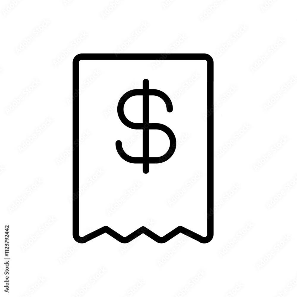 Poster Billing icon Outline vector for web ui