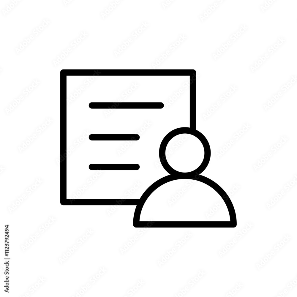 Aufkleber Biography icon Outline vector for web ui