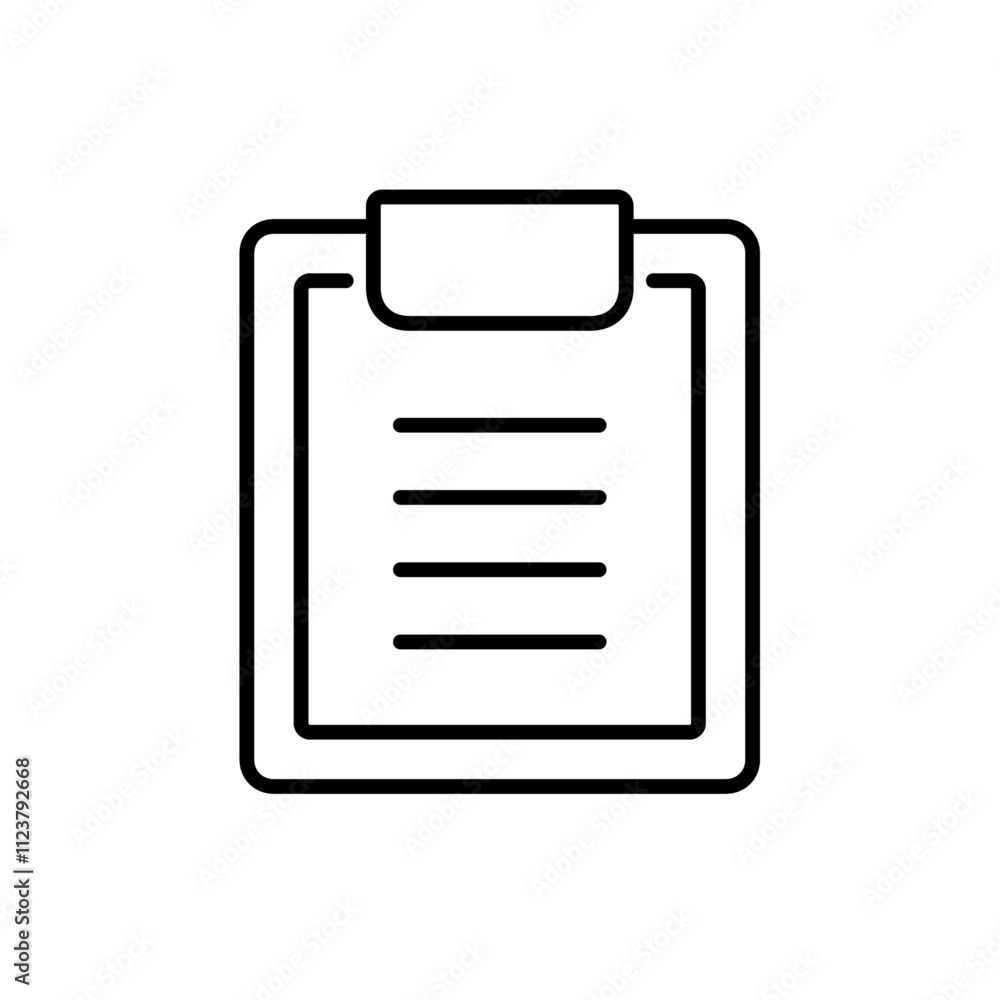 Aufkleber clipboard icon outline vector for web ui