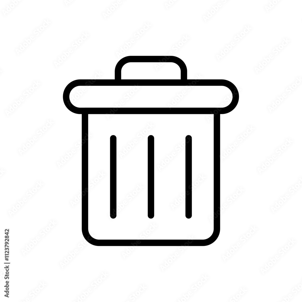 Poster Delete icon Outline vector for web ui