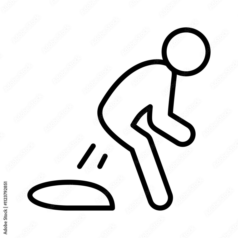 Poster Diarrhea icon Outline vector for web ui