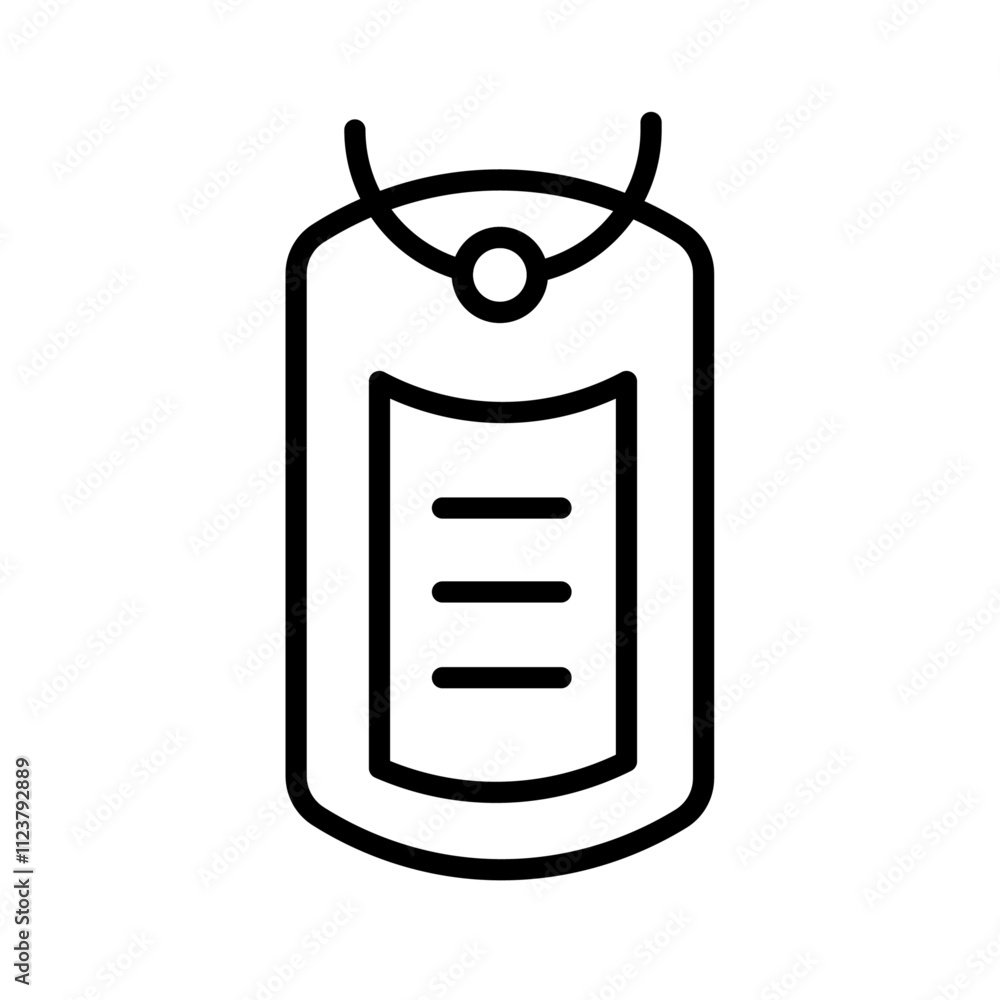 Aufkleber dog tag icon outline vector for web ui