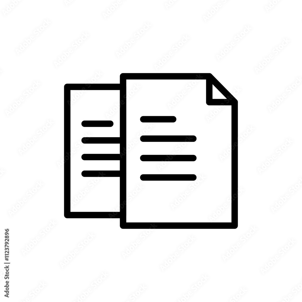 Poster document papers icon outline vector for web ui