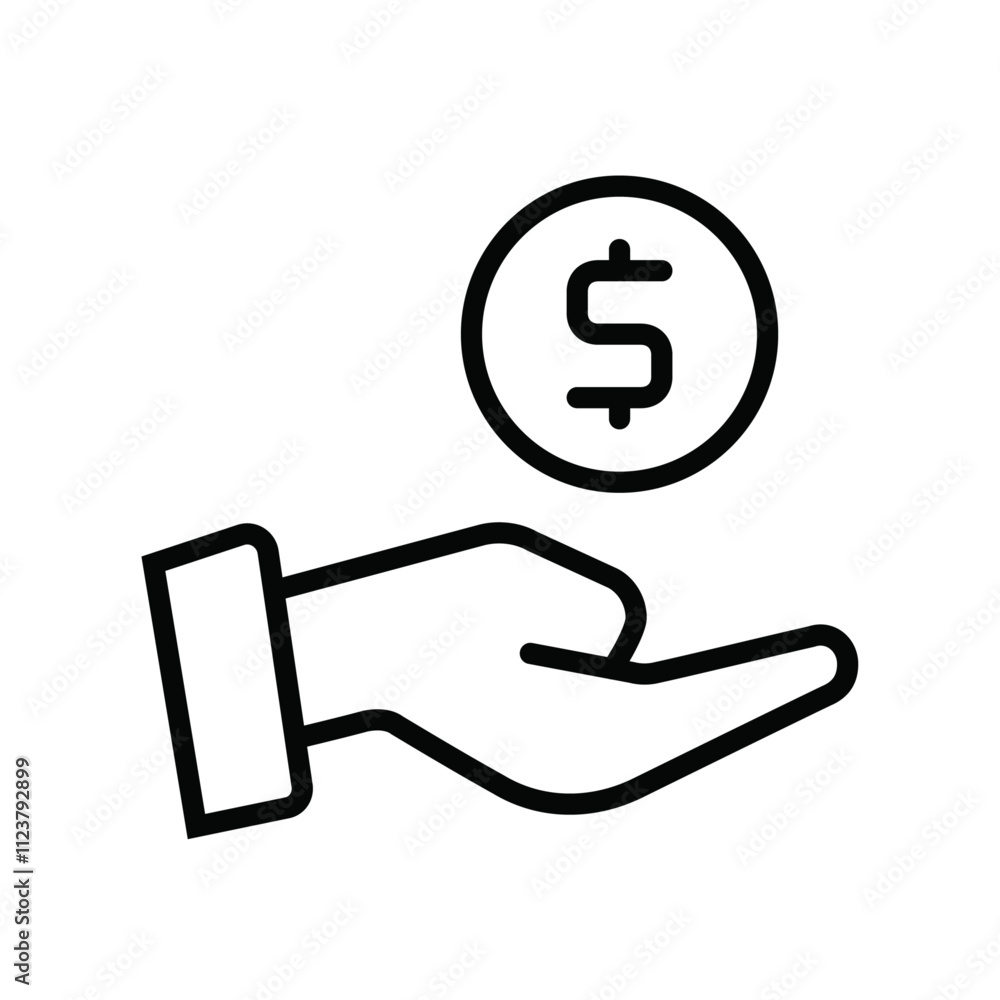 Poster Donation icon Outline vector for web ui