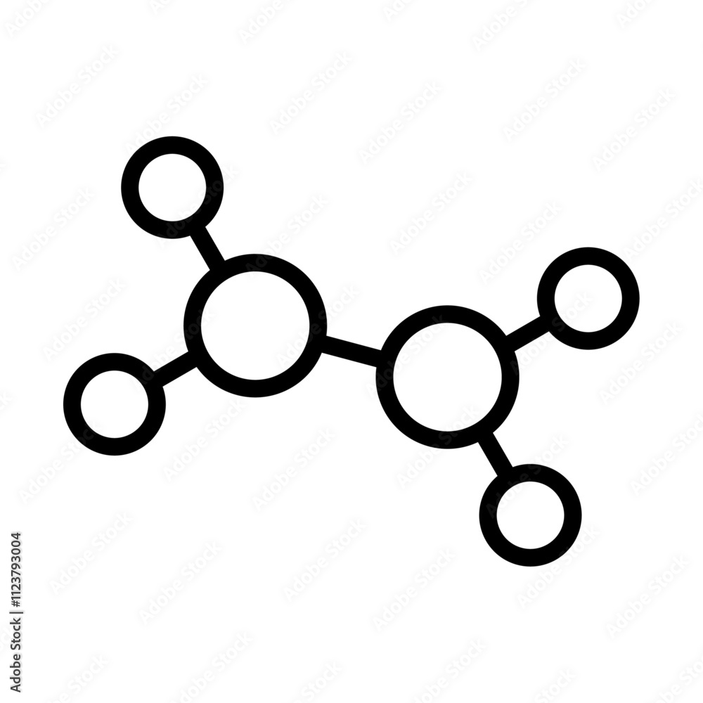 Aufkleber Ethylene molecule icon Outline vector for web ui