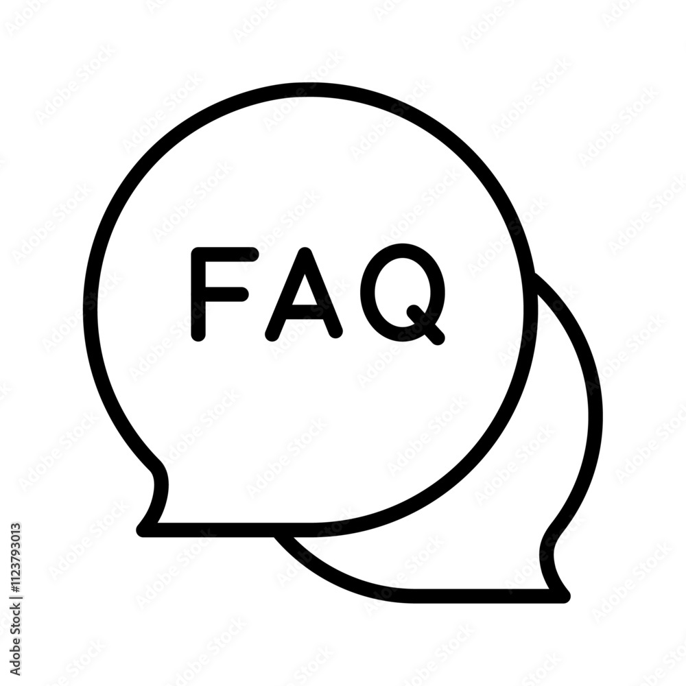 Aufkleber faq icon outline vector for web ui