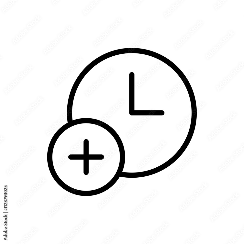 Aufkleber Extra hours icon Outline vector for web ui