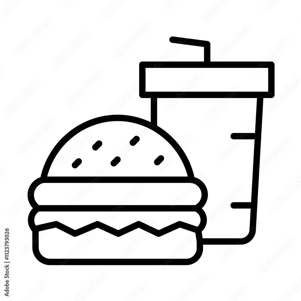 Aufkleber Fast food icon Outline vector for web ui