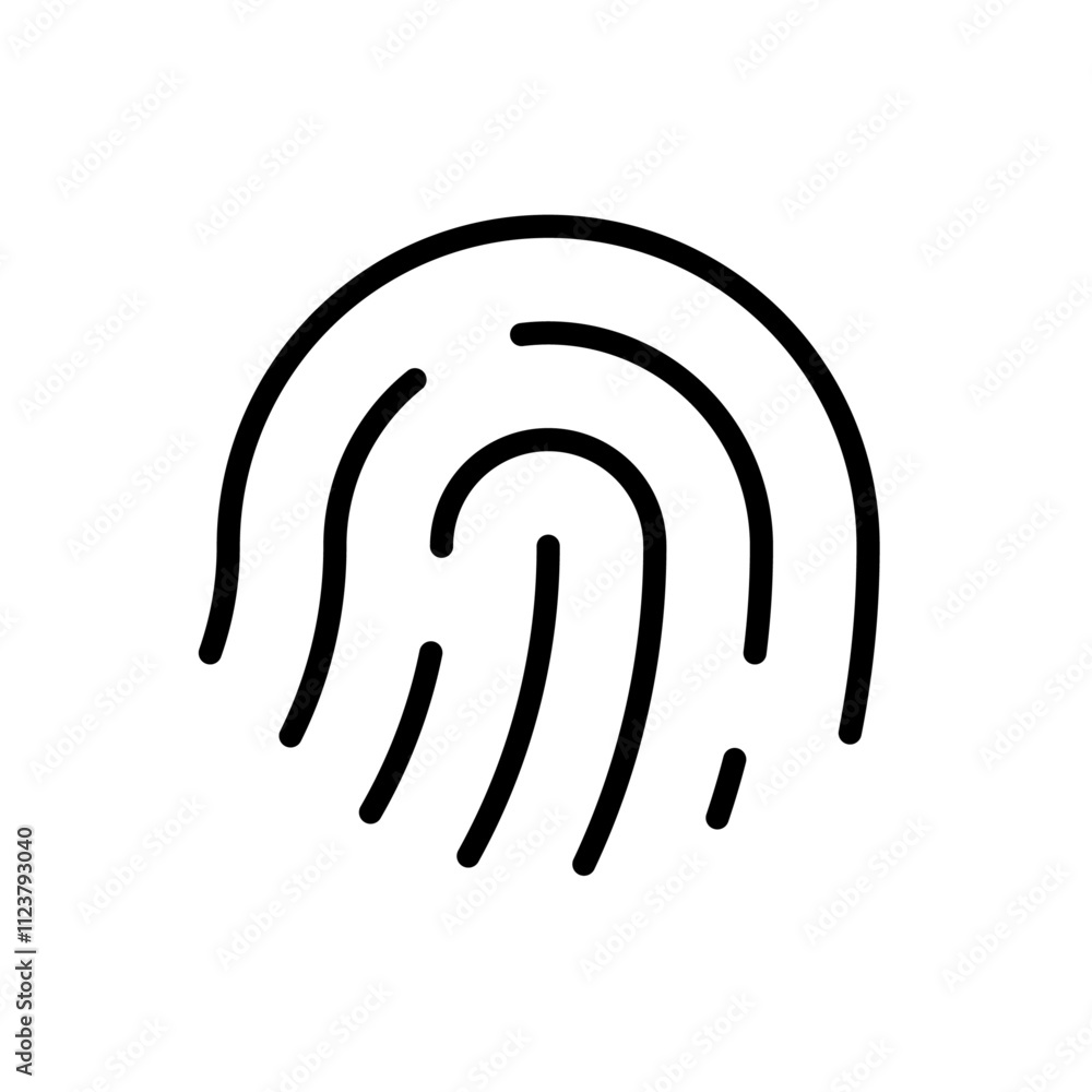 Poster Fingerprint Icon Outline vector for web ui