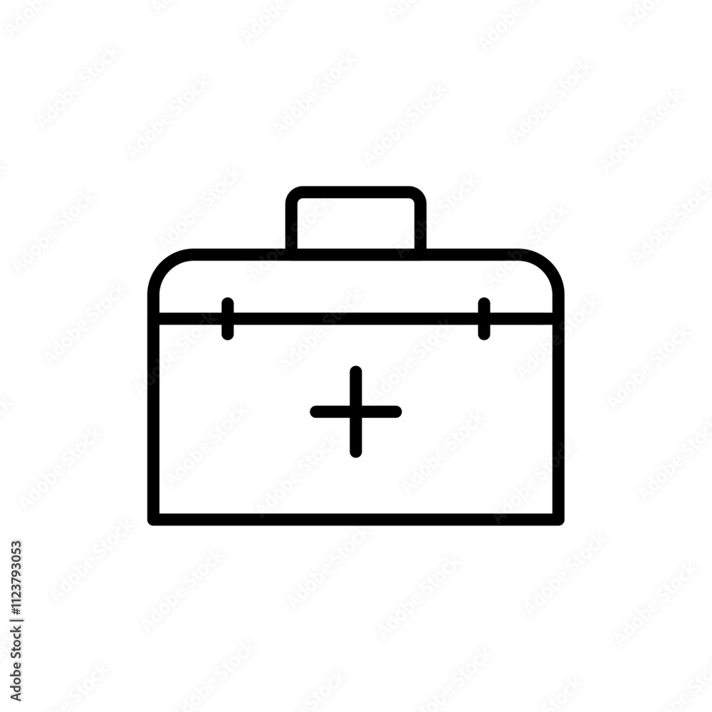 Poster first aid box icon Outline vector for web ui