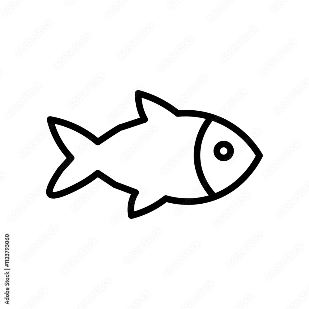 Aufkleber fish icon Outline vector for web ui