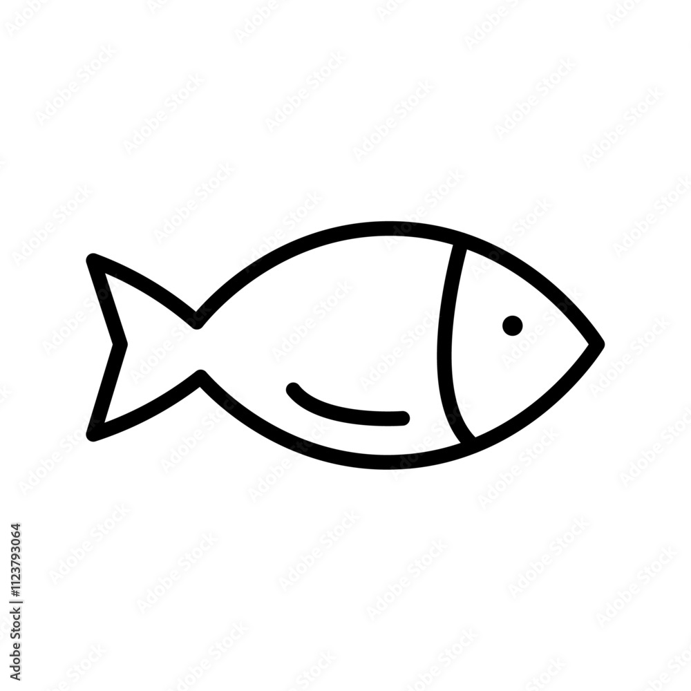 Aufkleber Fish icon Outline vector for web ui