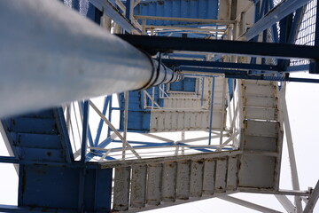Stairs in a metal structure