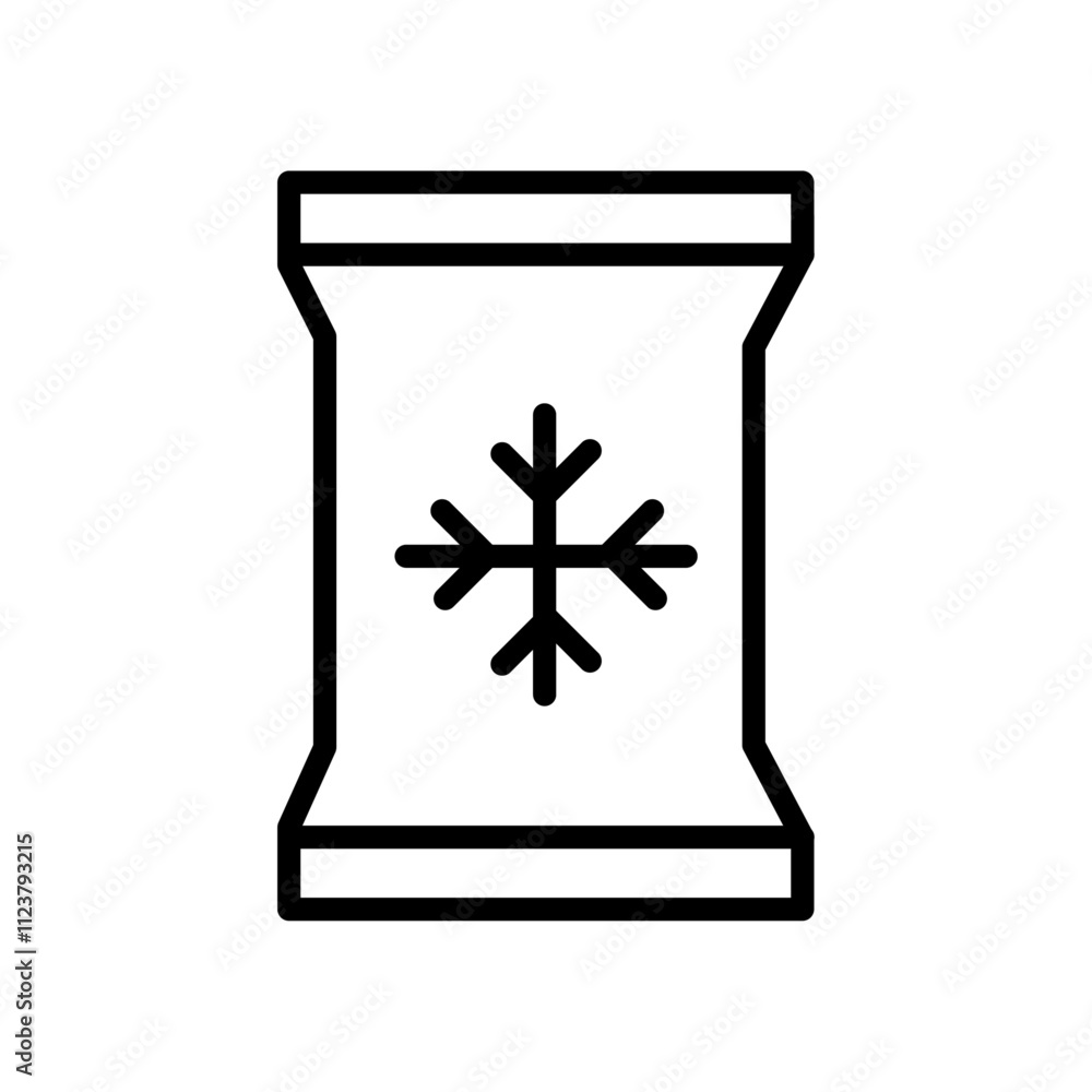 Poster frozen food bag icon outline vector for web ui