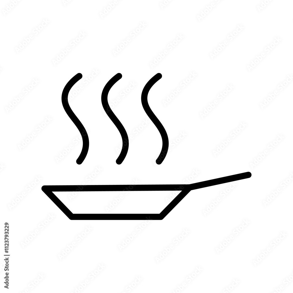 Aufkleber Frying pan icon Outline vector for web ui