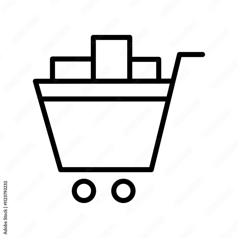 Poster Full cart icon Outline vector for web ui