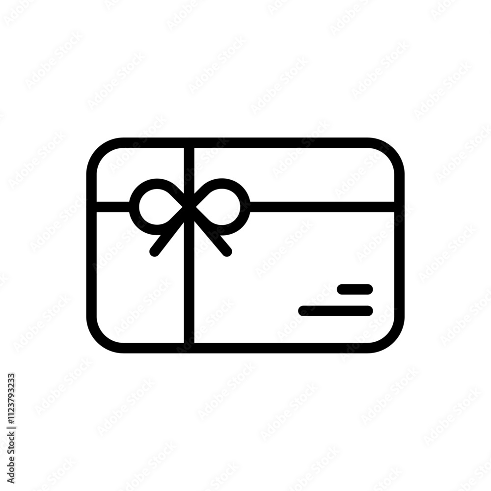 Poster gift card icon outline vector for web ui