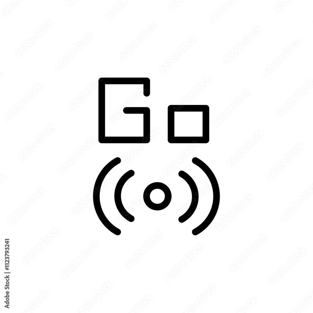 Poster Go live icon Outline vector for web ui