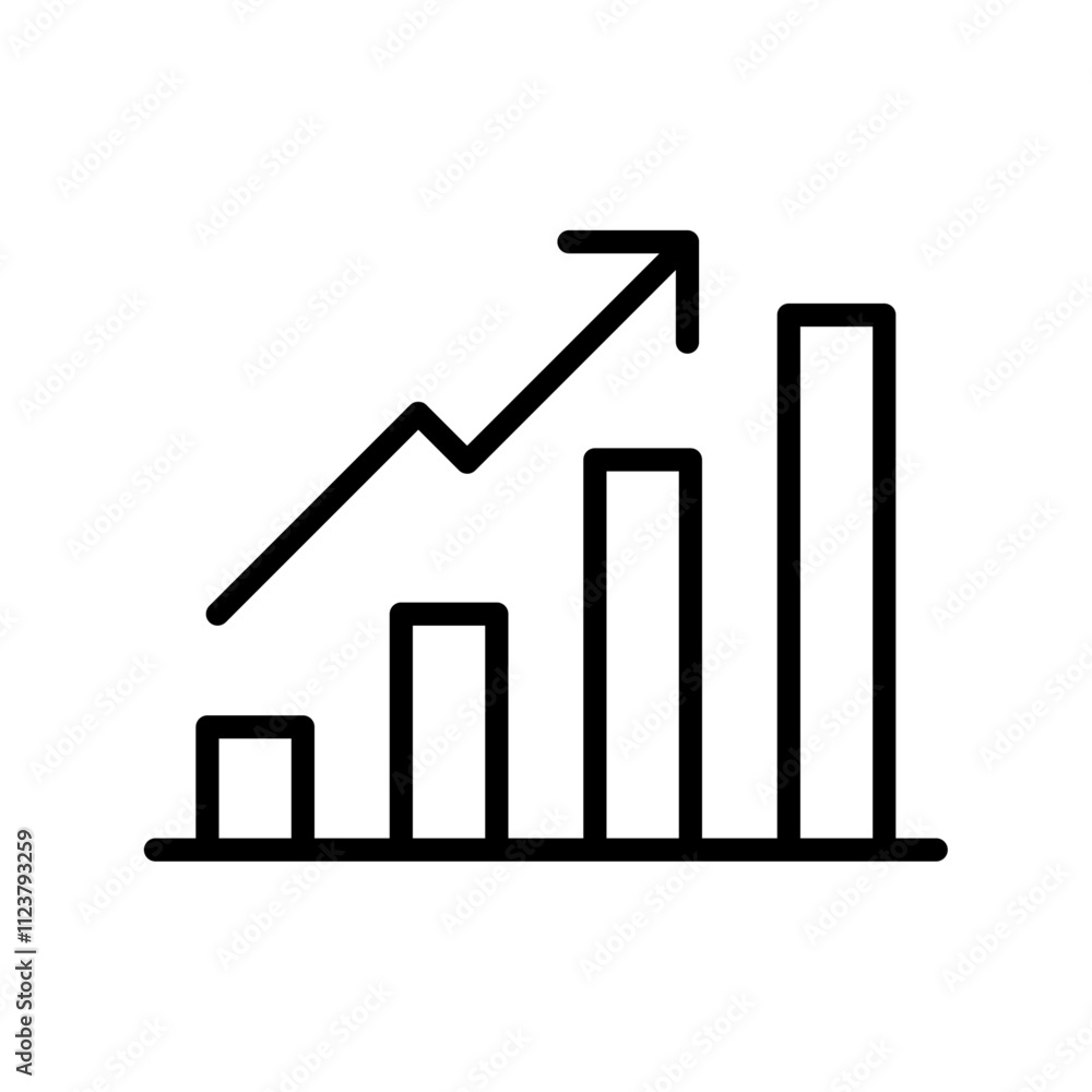 Poster graph icon outline vector for web ui