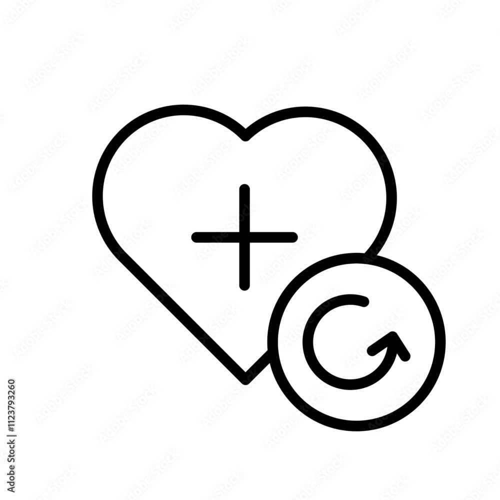 Poster Health recovery icon Outline vector for web ui