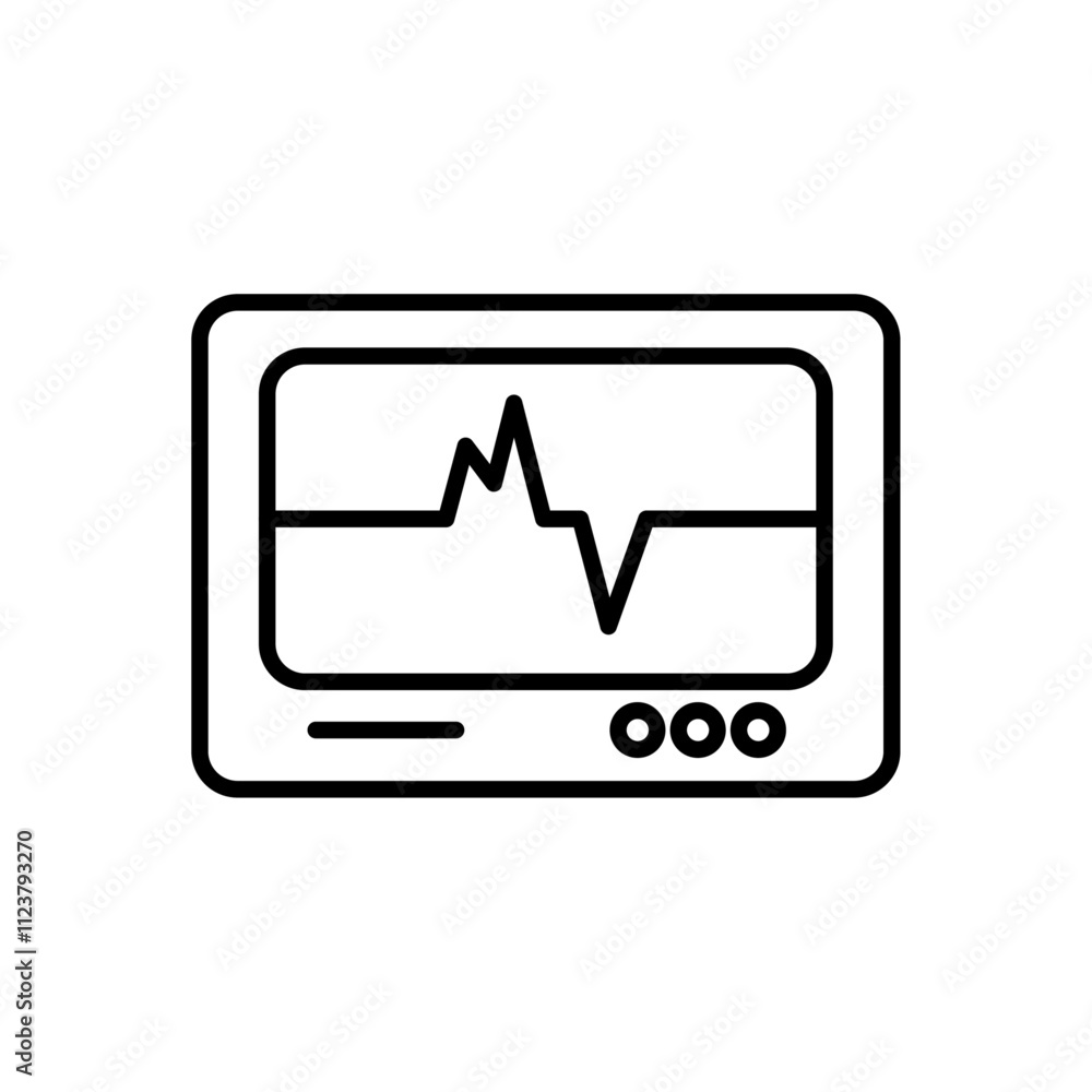Aufkleber Heart rate icon Outline vector for web ui