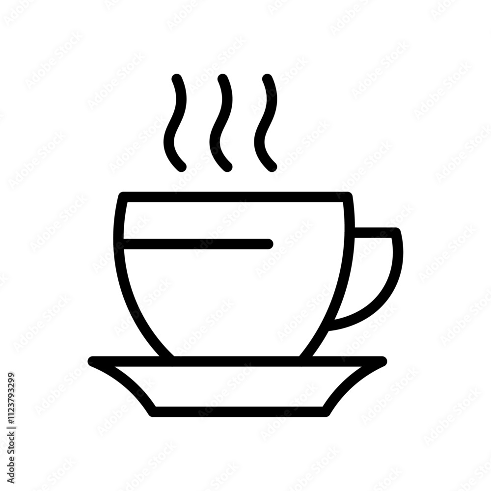 Poster hot tea icon outline vector for web ui
