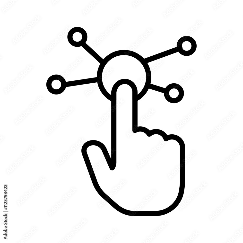 Poster Interaction icon Outline vector for web ui