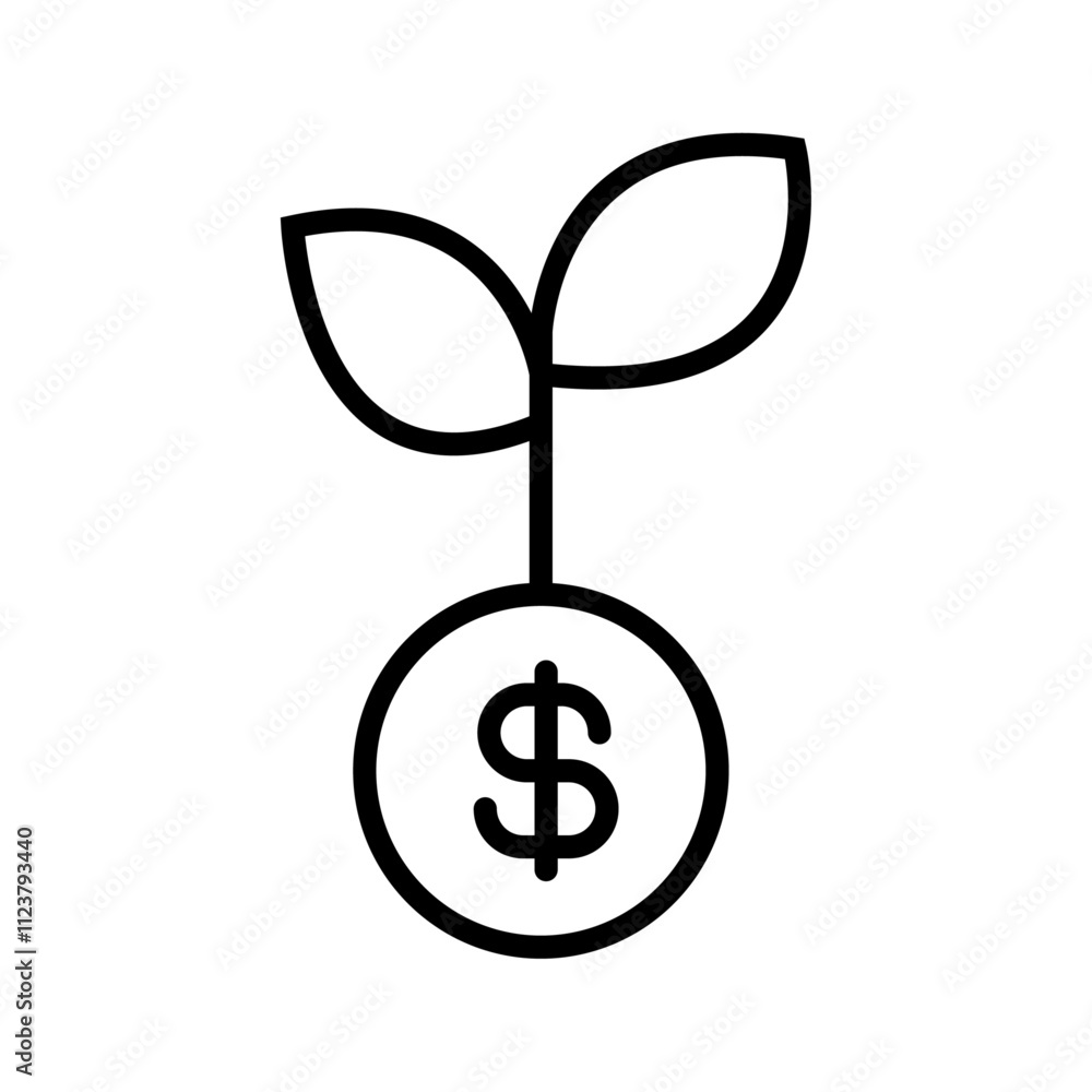 Aufkleber Investment tree icon Outline vector for web ui