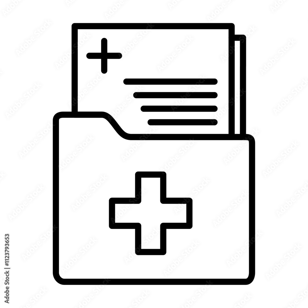 Poster Medical report icon Outline vector for web ui