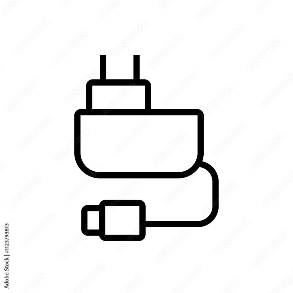 Aufkleber Mobile charger icon Outline vector for web ui