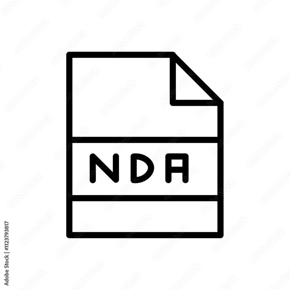 Poster nda icon outline vector for web ui